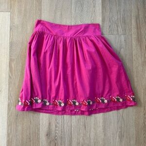 Mimi Chica Pink Floral Embroidered Mini Skirt Womens Size Medium